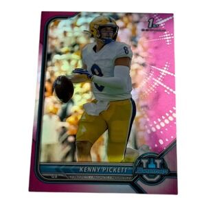 2022 Bowman University Chrome Kenny Pickett 1st Bowman‎ Pink Refractor Pitt QB